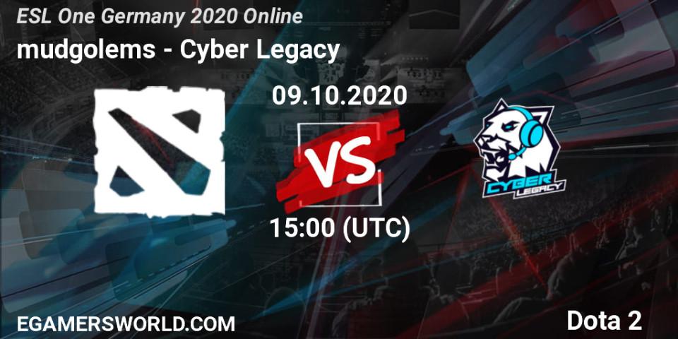 Pronósticos mudgolems - Cyber Legacy. 09.10.2020 at 15:00. ESL One Germany 2020 Online - Dota 2