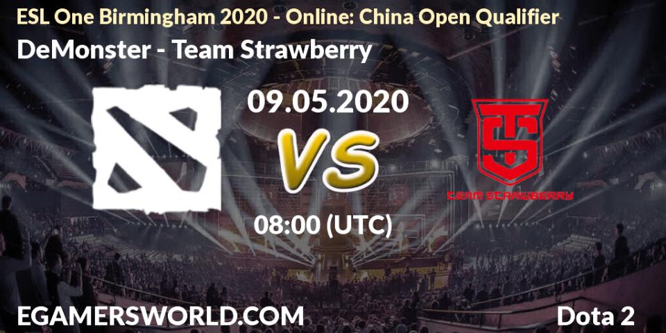 Pronósticos DeMonster - Team Strawberry. 09.05.20. ESL One Birmingham 2020 - Online: China Open Qualifier - Dota 2
