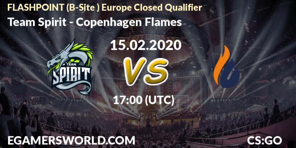 Pronósticos Team Spirit - Copenhagen Flames. 15.02.20. FLASHPOINT Europe Closed Qualifier - CS2 (CS:GO)