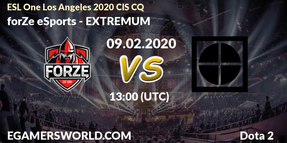 Pronósticos forZe eSports - EXTREMUM. 09.02.20. ESL One Los Angeles 2020 CIS CQ - Dota 2