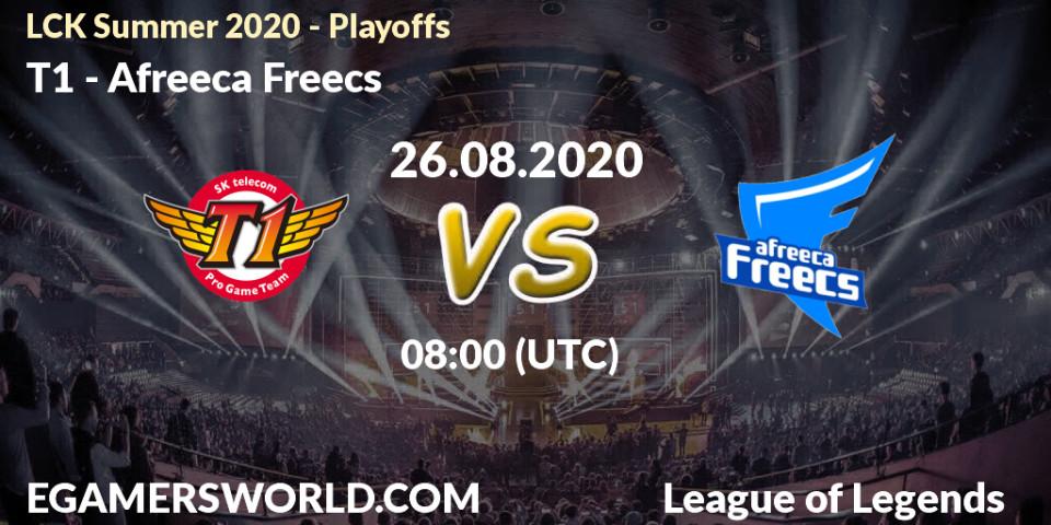 Pronósticos T1 - Afreeca Freecs. 26.08.20. LCK Summer 2020 - Playoffs - LoL