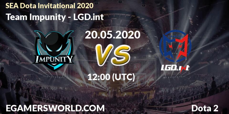 Pronósticos Team Impunity - LGD.int. 20.05.2020 at 12:11. SEA Dota Invitational 2020 - Dota 2