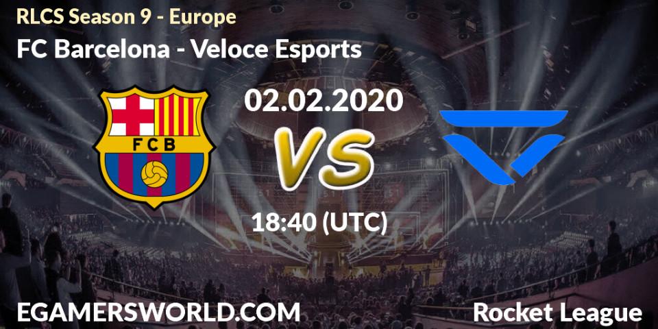 Pronósticos FC Barcelona - Veloce Esports. 09.02.20. RLCS Season 9 - Europe - Rocket League