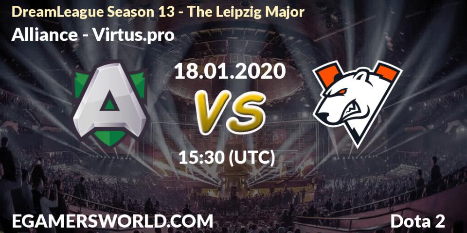 Pronósticos Alliance - Virtus.pro. 18.01.20. DreamLeague Season 13 - The Leipzig Major - Dota 2