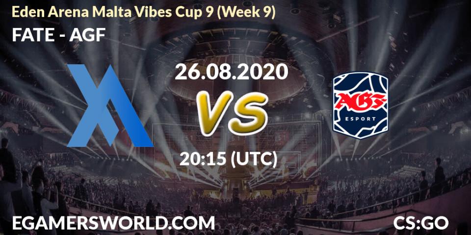 Pronósticos FATE - AGF. 26.08.2020 at 20:15. Eden Arena Malta Vibes Cup 9 (Week 9) - Counter-Strike (CS2)