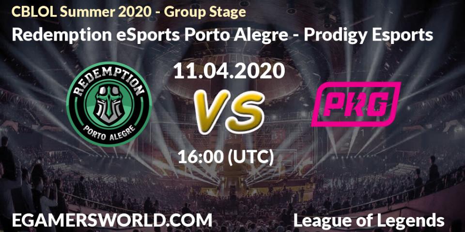 Pronósticos Redemption eSports Porto Alegre - Prodigy Esports. 11.04.2020 at 16:00. CBLOL Summer 2020 - Group Stage - LoL