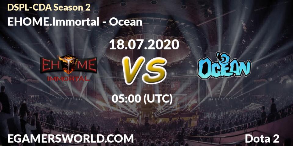 Pronósticos EHOME.Immortal - Ocean. 18.07.20. Dota2 Secondary Professional League 2020 Season 2 - Dota 2