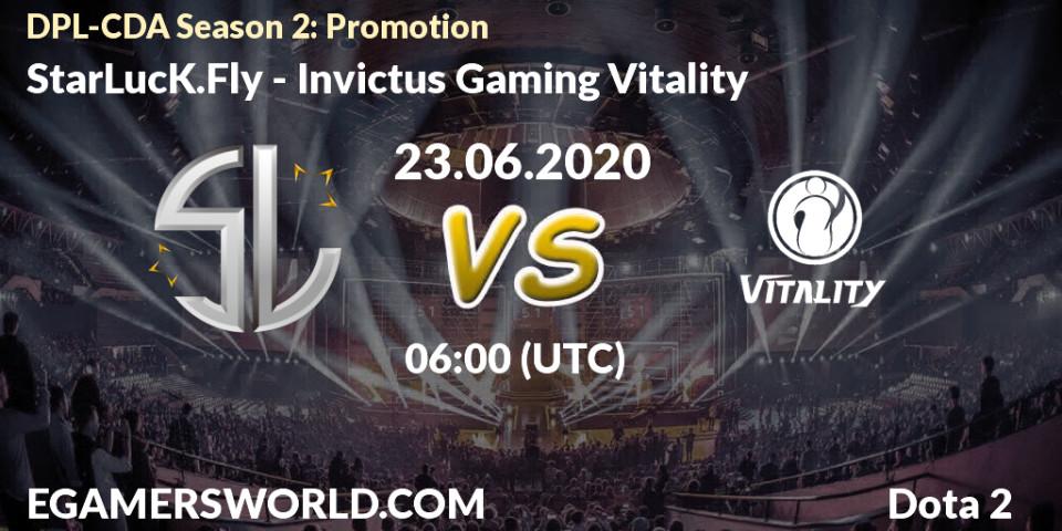 Pronósticos StarLucK.Fly - Invictus Gaming Vitality. 23.06.2020 at 06:01. DPL-CDA Professional League Season 2: Promotion - Dota 2