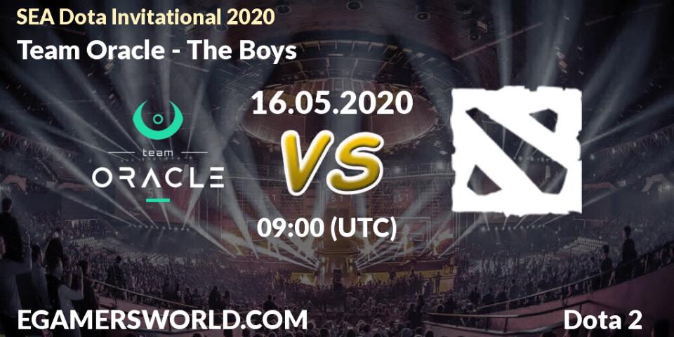 Pronósticos Team Oracle - The Boys. 16.05.2020 at 09:11. SEA Dota Invitational 2020 - Dota 2