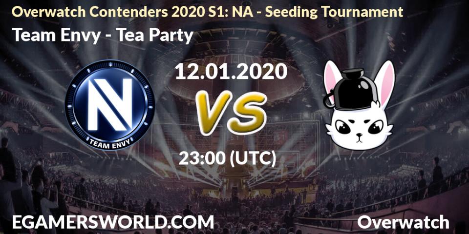 Pronósticos Team Envy - Tea Party. 12.01.20. Overwatch Contenders 2020 S1: NA - Seeding Tournament - Overwatch