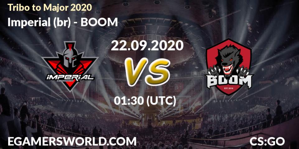 Pronósticos Imperial (br) - BOOM. 22.09.2020 at 01:40. Tribo to Major 2020 - Counter-Strike (CS2)