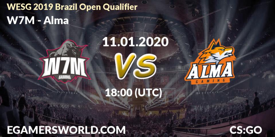 Pronósticos W7M - Alma. 11.01.2020 at 18:10. WESG 2019 Brazil Open Qualifier - Counter-Strike (CS2)