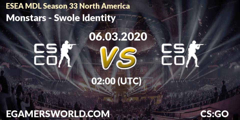 Pronósticos Monstars - Swole Identity. 06.03.2020 at 02:15. ESEA MDL Season 33 North America - Counter-Strike (CS2)