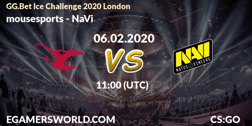Pronósticos mousesports - NaVi. 06.02.20. GG.Bet Ice Challenge 2020 London - CS2 (CS:GO)