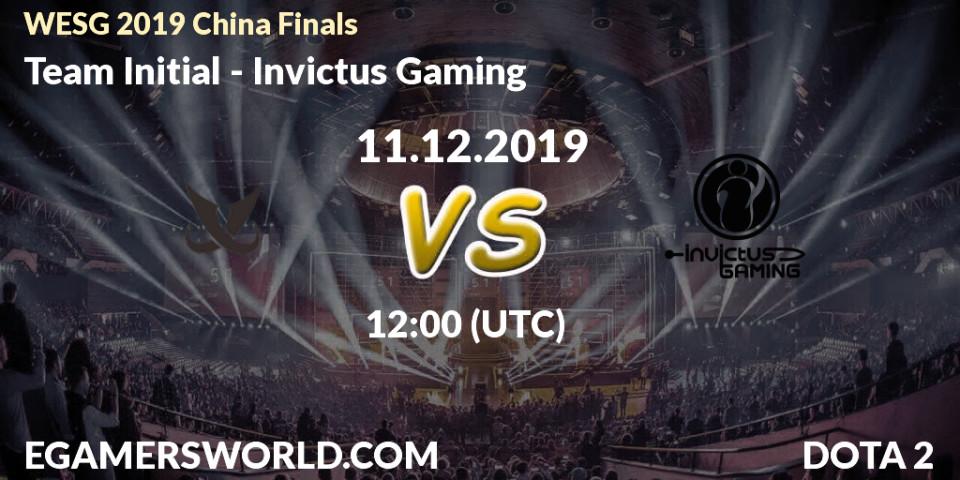 Pronósticos Team Initial - Invictus Gaming. 11.12.19. WESG 2019 China Finals - Dota 2
