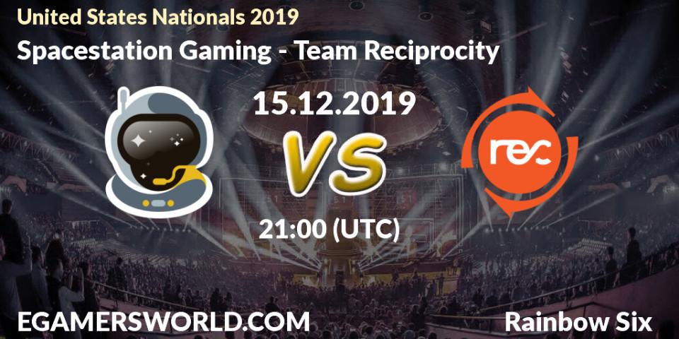 Pronósticos Spacestation Gaming - Team Reciprocity. 15.12.19. United States Nationals 2019 - Rainbow Six