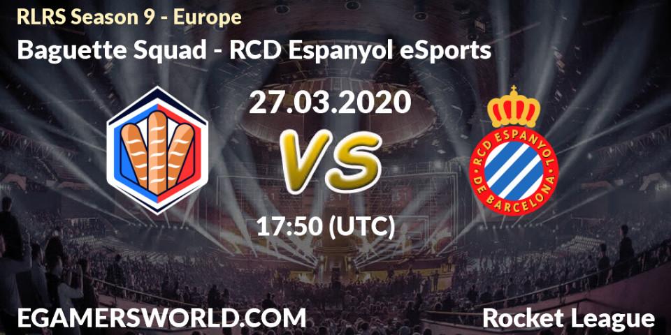 Pronósticos Baguette Squad - RCD Espanyol eSports. 27.03.20. RLRS Season 9 - Europe - Rocket League