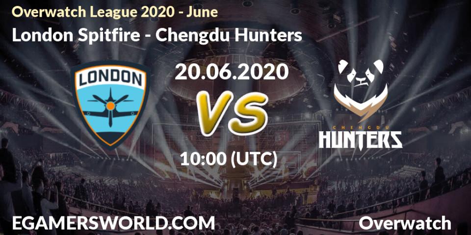 Pronósticos London Spitfire - Chengdu Hunters. 20.06.2020 at 10:00. Overwatch League 2020 - June - Overwatch