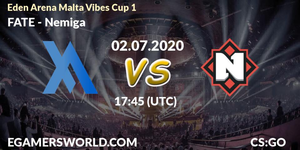 Pronósticos FATE - Nemiga. 02.07.2020 at 17:50. Eden Arena Malta Vibes Cup 1 (Week 1) - Counter-Strike (CS2)