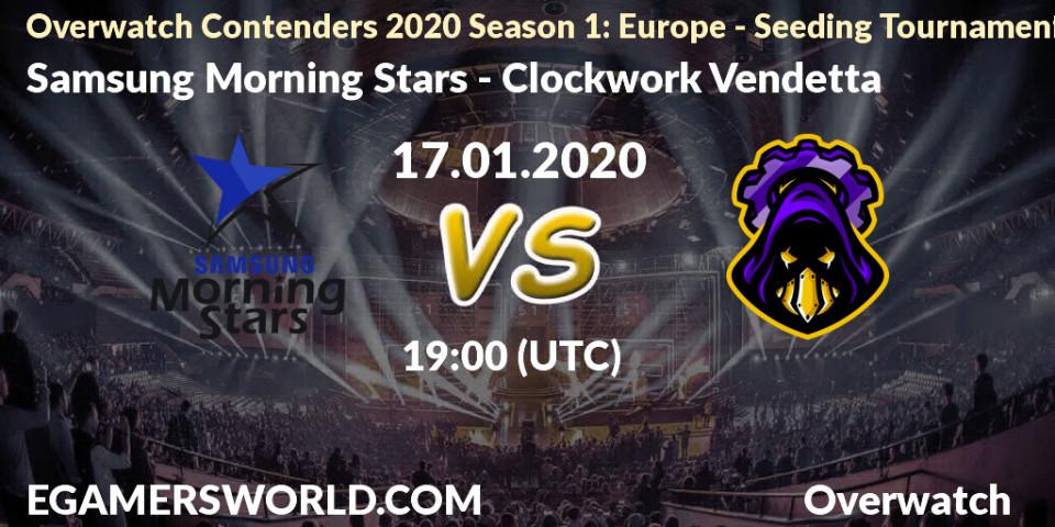 Pronósticos Samsung Morning Stars - Clockwork Vendetta. 17.01.20. Overwatch Contenders 2020 Season 1: Europe - Seeding Tournament - Overwatch