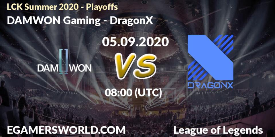 Pronósticos DAMWON Gaming - DragonX. 05.09.20. LCK Summer 2020 - Playoffs - LoL