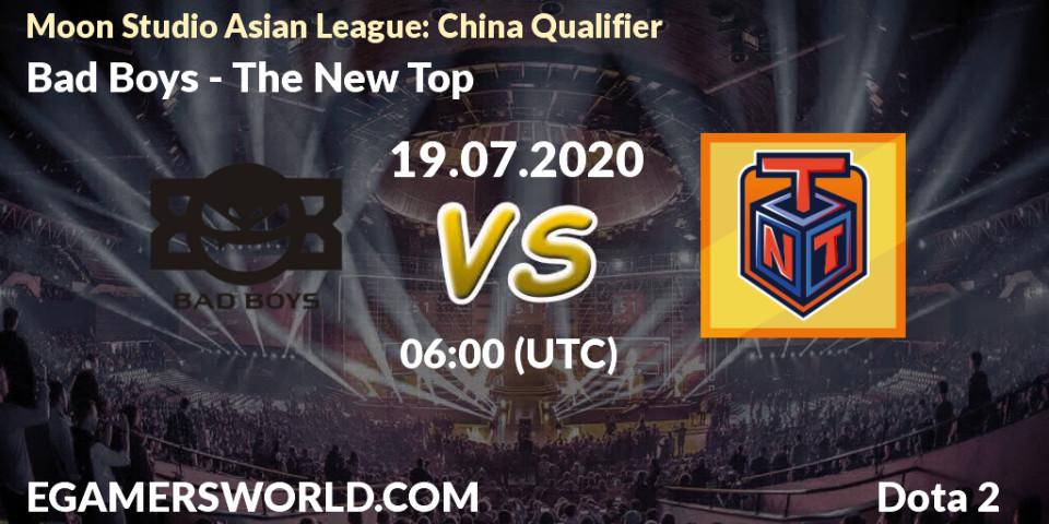 Pronósticos Bad Boys - The New Top. 20.07.2020 at 06:10. Moon Studio Asian League: China Qualifier - Dota 2