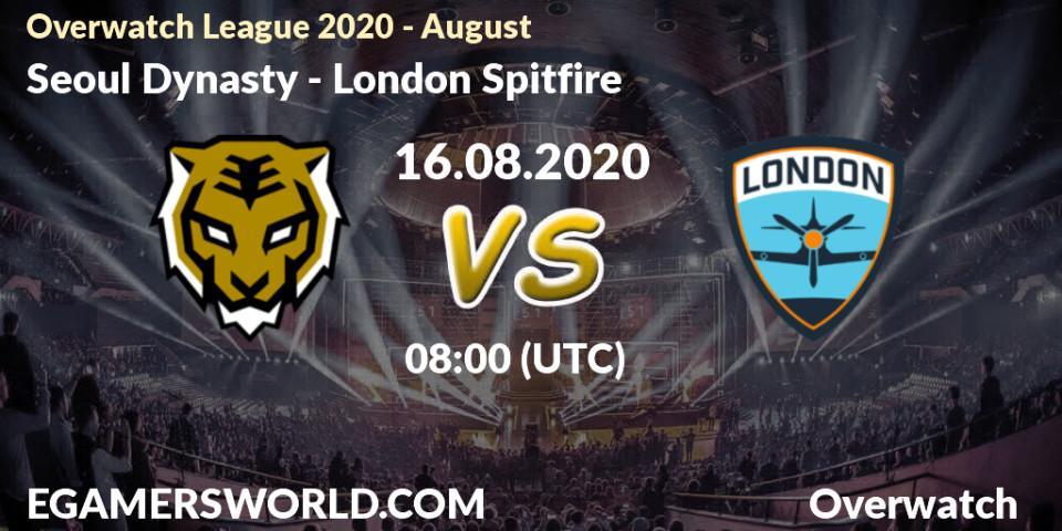 Pronósticos Seoul Dynasty - London Spitfire. 23.08.2020 at 08:00. Overwatch League 2020 - August - Overwatch