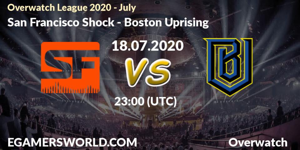 Pronósticos San Francisco Shock - Boston Uprising. 18.07.20. Overwatch League 2020 - July - Overwatch