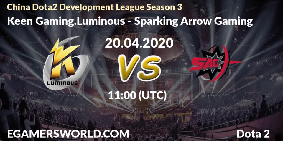 Pronósticos Keen Gaming.Luminous - Sparking Arrow Gaming. 20.04.20. China Dota2 Development League Season 3 - Dota 2