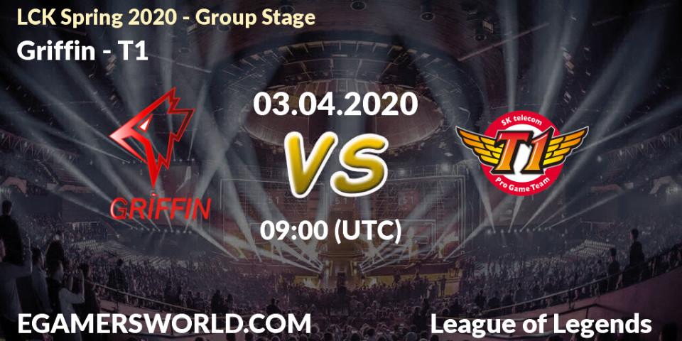 Pronósticos Griffin - T1. 03.04.20. LCK Spring 2020 - Group Stage - LoL