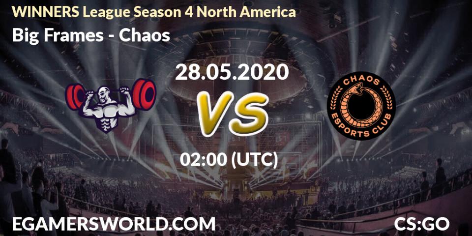 Pronósticos Big Frames - Chaos. 28.05.20. WINNERS League Season 4 North America - CS2 (CS:GO)