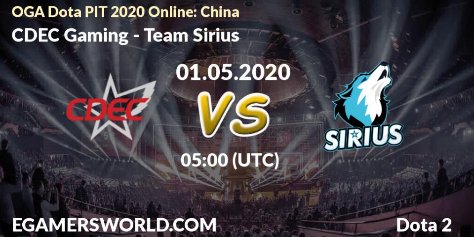 Pronósticos CDEC Gaming - Team Sirius. 01.05.20. OGA Dota PIT 2020 Online: China - Dota 2