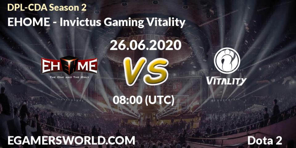 Pronósticos EHOME - Invictus Gaming Vitality. 26.06.20. DPL-CDA Professional League Season 2 - Dota 2