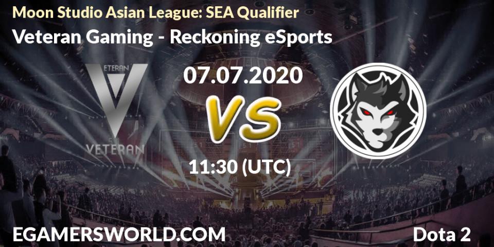 Pronósticos Veteran Gaming - Reckoning eSports. 07.07.2020 at 13:10. Moon Studio Asian League: SEA Qualifier - Dota 2