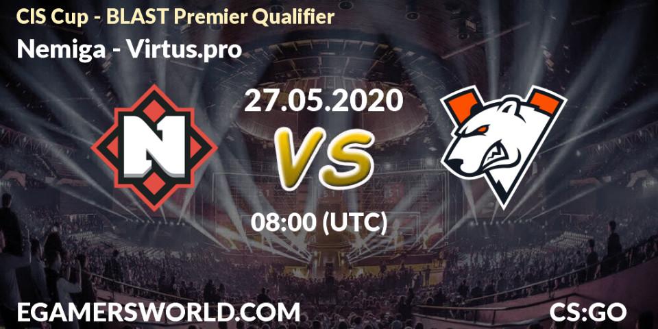 Pronósticos Nemiga - Virtus.pro. 27.05.2020 at 08:00. CIS Cup - BLAST Premier Qualifier - Counter-Strike (CS2)