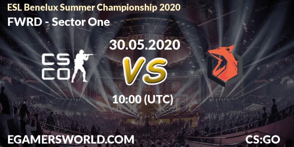 Pronósticos FWRD - Sector One. 30.05.2020 at 10:00. ESL Benelux Summer Championship 2020 - Counter-Strike (CS2)