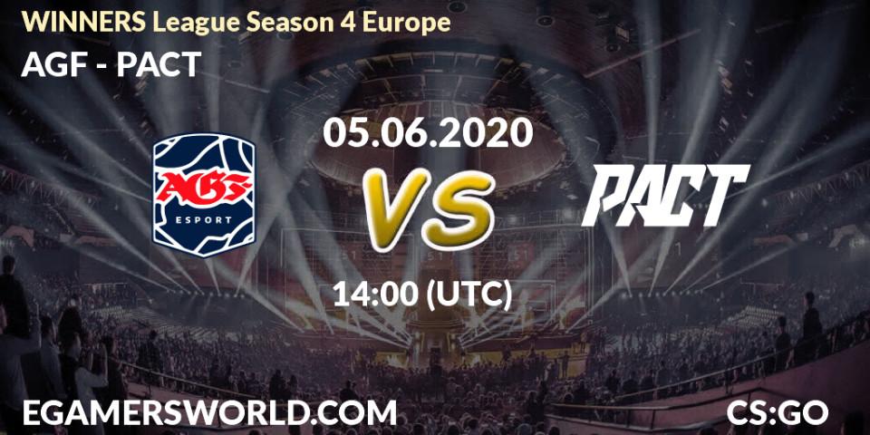 Pronósticos AGF - PACT. 05.06.2020 at 14:05. WINNERS League Season 4 Europe - Counter-Strike (CS2)