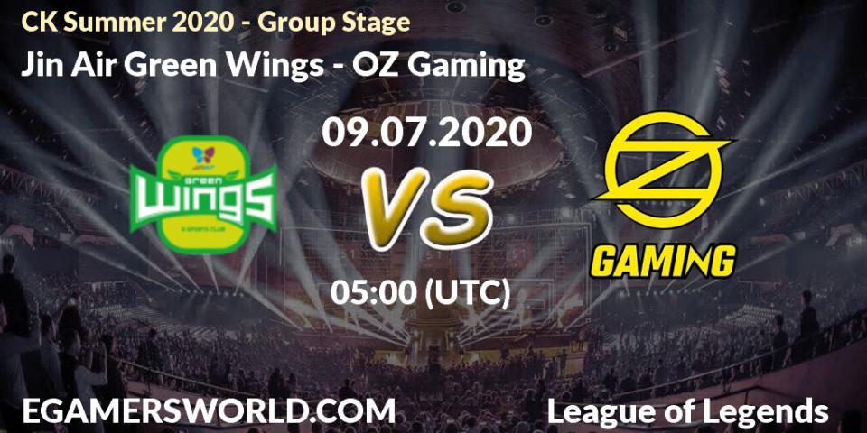 Pronósticos Jin Air Green Wings - OZ Gaming. 09.07.20. CK Summer 2020 - Group Stage - LoL