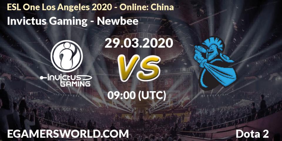 Pronósticos Invictus Gaming - Newbee. 29.03.20. ESL One Los Angeles 2020 - Online: China - Dota 2