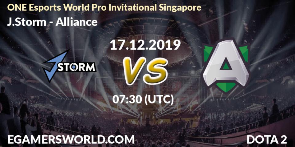 Pronósticos J.Storm - Alliance. 18.12.19. ONE Esports World Pro Invitational Singapore - Dota 2
