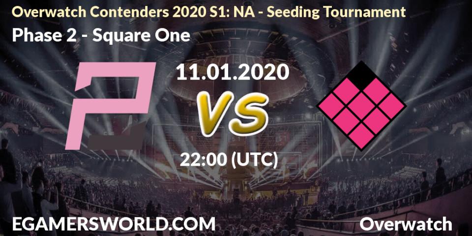 Pronósticos Phase 2 - Square One. 11.01.20. Overwatch Contenders 2020 S1: NA - Seeding Tournament - Overwatch