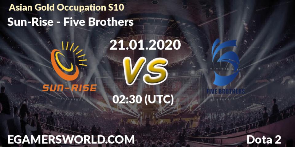 Pronósticos Sun-Rise - Five Brothers. 21.01.20. Asian Gold Occupation S10 - Dota 2