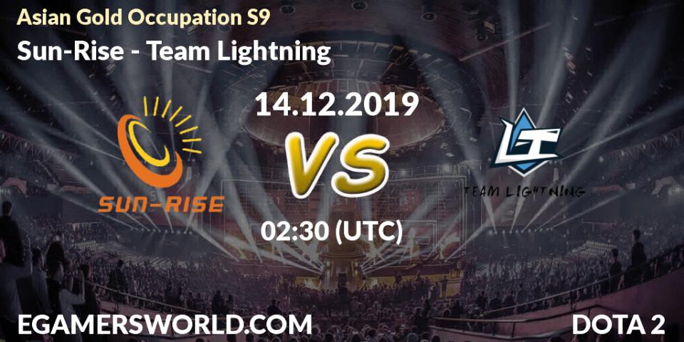 Pronósticos Sun-Rise - Team Lightning. 14.12.19. Asian Gold Occupation S9 - Dota 2
