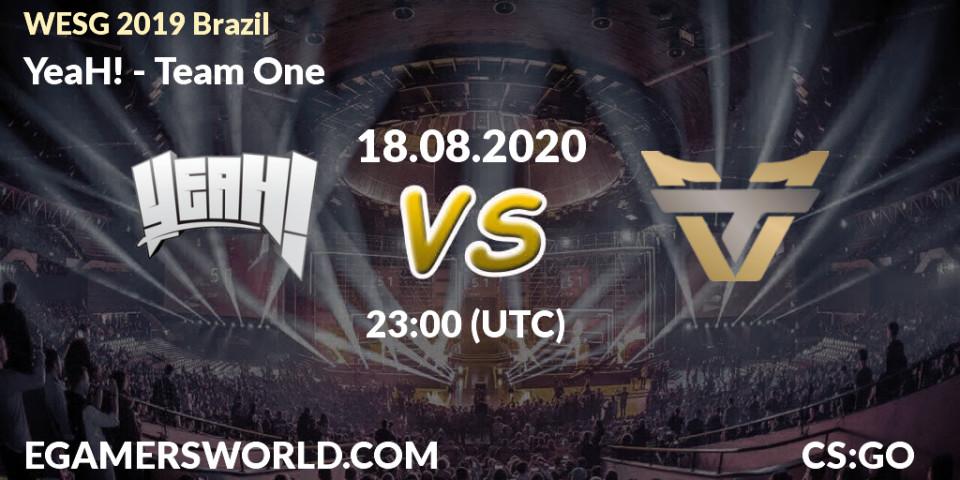 Pronósticos YeaH! - Team One. 18.08.2020 at 23:00. WESG 2019 Brazil Online - Counter-Strike (CS2)