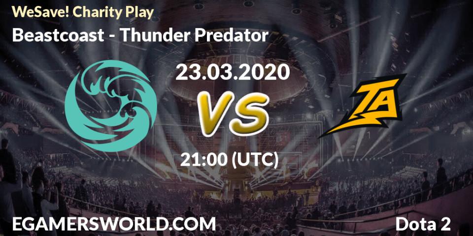 Pronósticos Beastcoast - Thunder Predator. 23.03.20. WeSave! Charity Play - Dota 2