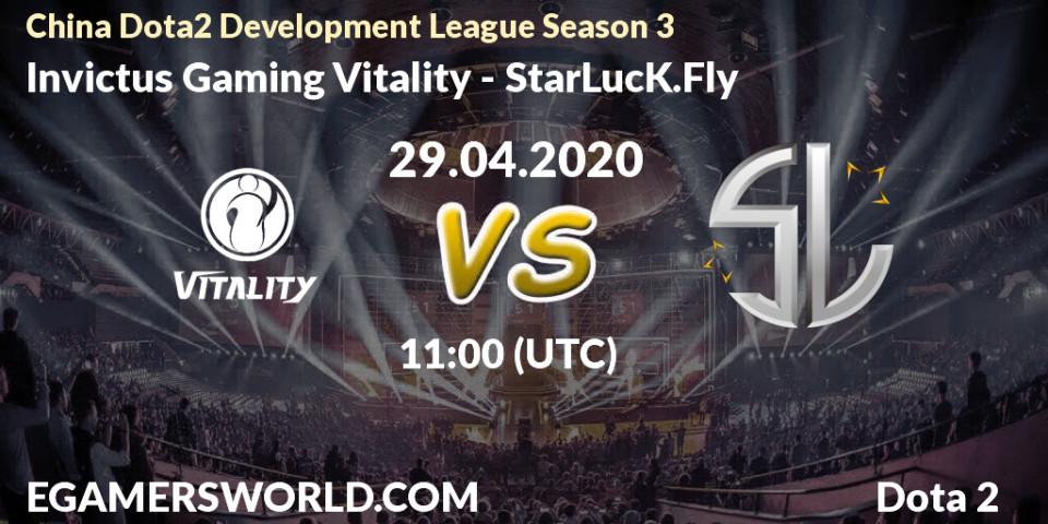 Pronósticos Invictus Gaming Vitality - StarLucK.Fly. 29.04.2020 at 10:31. China Dota2 Development League Season 3 - Dota 2