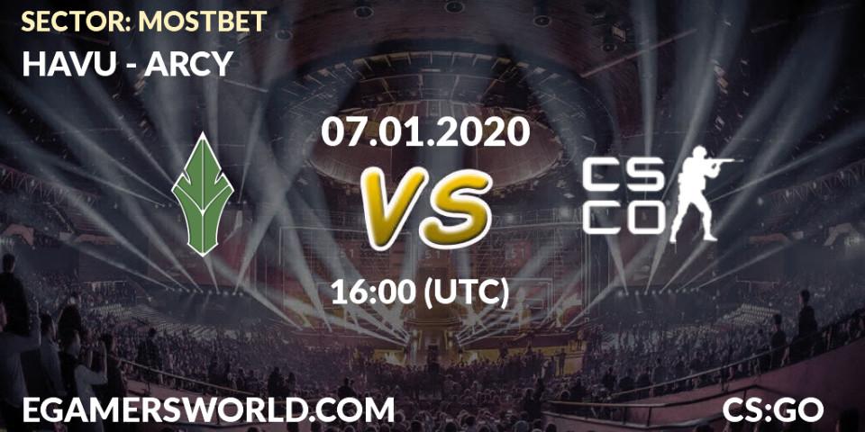 Pronósticos HAVU - ARCY. 07.01.2020 at 16:00. SECTOR: MOSTBET - Counter-Strike (CS2)
