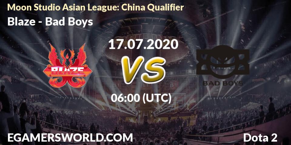 Pronósticos Blaze - Bad Boys. 17.07.2020 at 06:11. Moon Studio Asian League: China Qualifier - Dota 2
