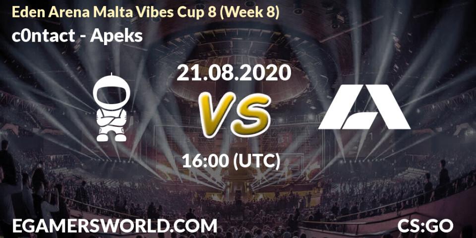 Pronósticos selectah - Apeks. 21.08.2020 at 16:00. Eden Arena Malta Vibes Cup 8 (Week 8) - Counter-Strike (CS2)