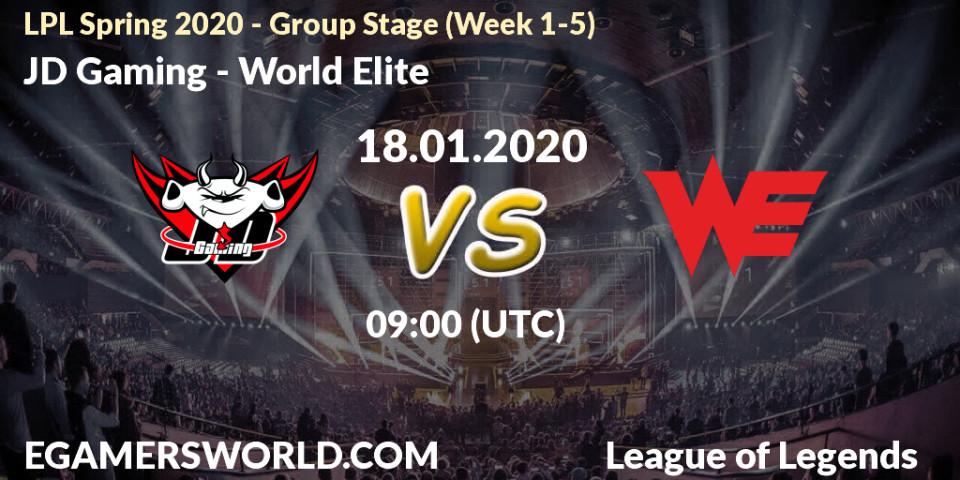 Pronósticos JD Gaming - World Elite. 18.01.20. LPL Spring 2020 - Group Stage (Week 1-4) - LoL